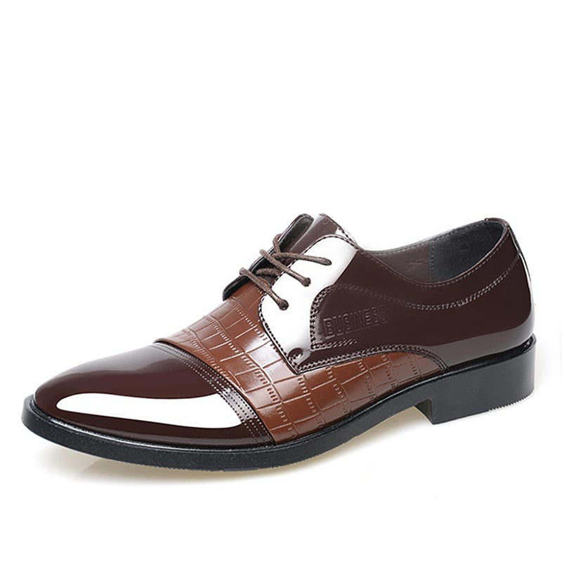 Men Dress Shoes Crocodile Grain PU Leather Men Shoes Oxfords Flats Spring High Quality Leather Shoes Business Dress Men Shoes-Dollar Bargains Online Shopping Australia