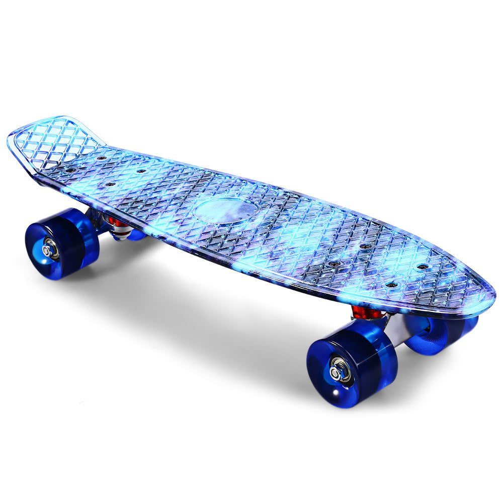 CL-94 22 Inch Blue Starry Sky Pattern Retro Skateboard Complete Dragon Longboard Sport Skate Board Four-Wheel Street Skateboard-Dollar Bargains Online Shopping Australia