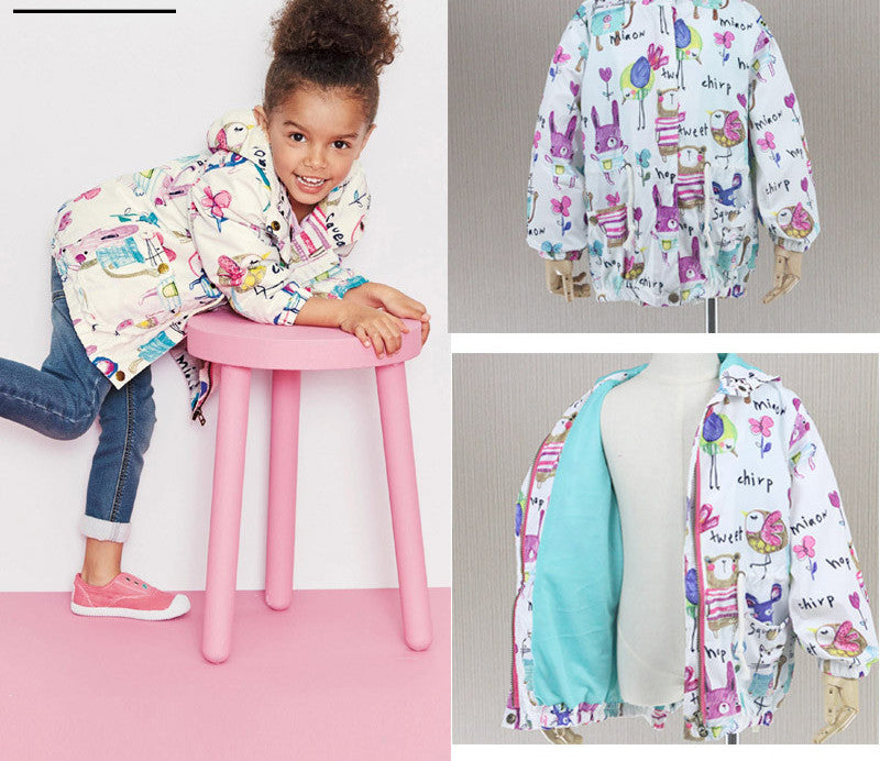 Spring Girls Clothing Fashion Girls Printing Full Sleeve Jackets Outerwear New Toddler Girls Hooded Coats - CelebritystyleFashion.com.au online clothing shop australia