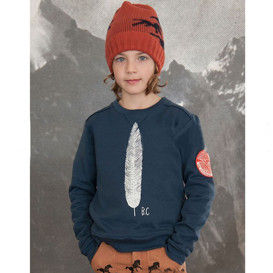 Winter Children Shirt Feather Print Blue Cotton Fur Kids Sweaters Boys Girls Clothing Blouse for 2-11y - CelebritystyleFashion.com.au online clothing shop australia