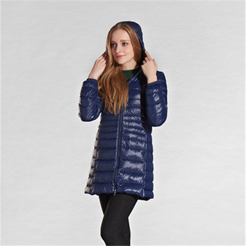 Winter jacket Woman's Outerwear Slim Hooded Down Jacket Woman Warm Down Coat Women Ultra Light White Duck Down Parkas W00785-Dollar Bargains Online Shopping Australia