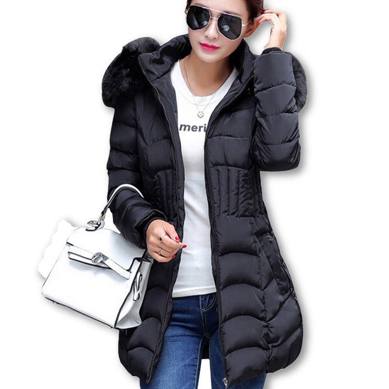 Plus Size Warm Down & Parkas Long Sleeve Button Zipper Long Style Outwear Thick Winter Jacket Women Coat-Dollar Bargains Online Shopping Australia