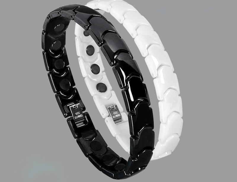 time Black White Bio Elements Energy Ceramic Bracelet Bangle Lovers Magnetic Germanium Health Chain Charms Women Men Jewelry - CelebritystyleFashion.com.au online clothing shop australia