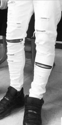 brand Hi-Street For Men Ripped Biker Jeans Motorcycle Skinny Slim Fit Black Denim Pants Destroyed swag Joggers kanye west-Dollar Bargains Online Shopping Australia