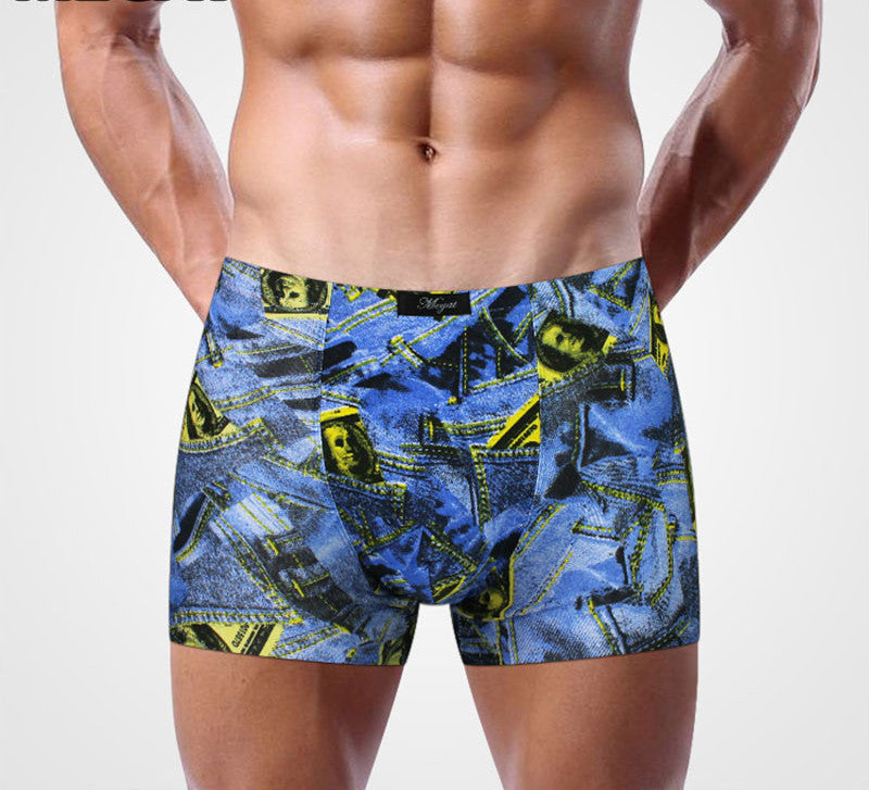 Sexy Underwear Men Classic Printed Cotton Spandex Underpants Mens underwear Boxers Shorts Brand-Dollar Bargains Online Shopping Australia