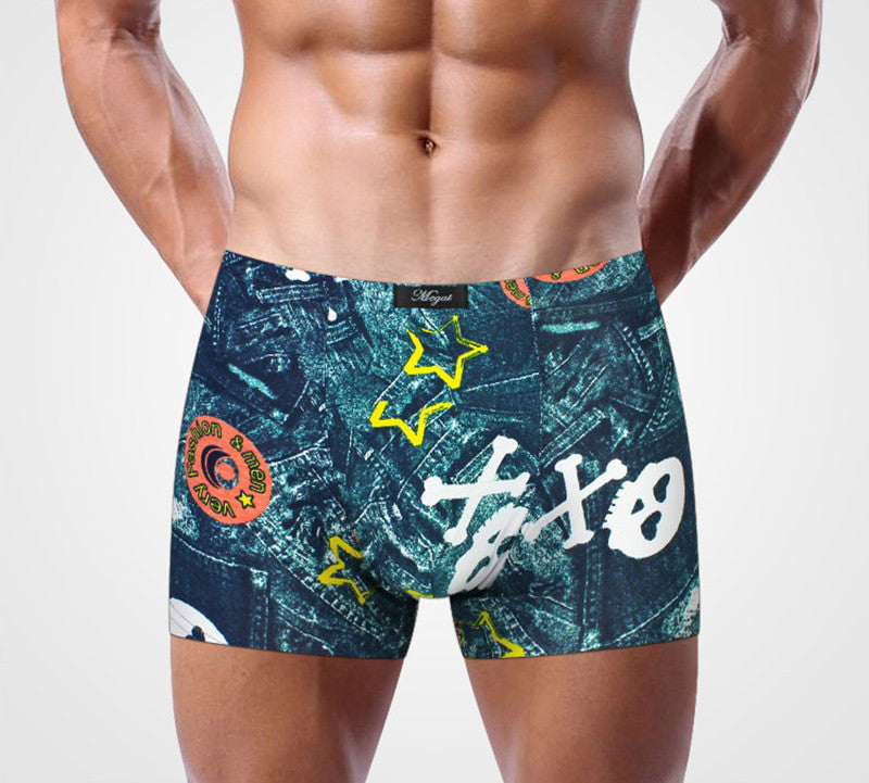 Sexy Underwear Men Classic Printed Cotton Spandex Underpants Mens underwear Boxers Shorts Brand-Dollar Bargains Online Shopping Australia