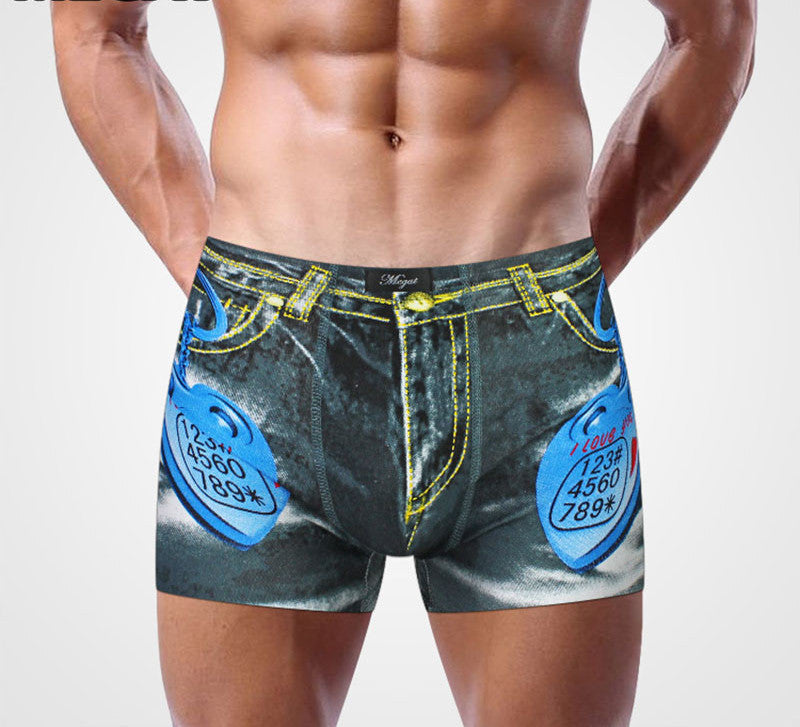 Sexy Underwear Men Classic Printed Cotton Spandex Underpants Mens underwear Boxers Shorts Brand-Dollar Bargains Online Shopping Australia