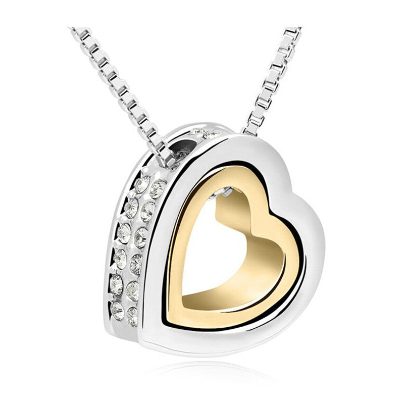 Heart Necklace Women Silver & 18K Gold Plated Jewelry Crystal Necklaces & Pendants Jewellery Valentine's Day And Christmas Gift-Dollar Bargains Online Shopping Australia