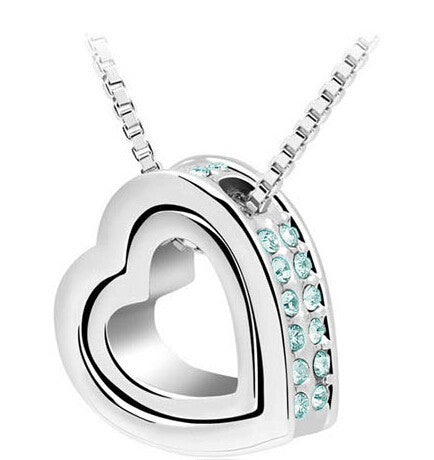 Heart Necklace Women Silver & 18K Gold Plated Jewelry Crystal Necklaces & Pendants Jewellery Valentine's Day And Christmas Gift-Dollar Bargains Online Shopping Australia