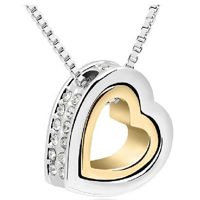 Heart Necklace Women Silver & 18K Gold Plated Jewelry Crystal Necklaces & Pendants Jewellery Valentine's Day And Christmas Gift-Dollar Bargains Online Shopping Australia
