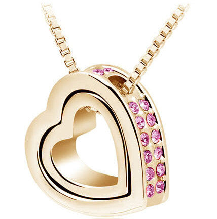 Heart Necklace Women Silver & 18K Gold Plated Jewelry Crystal Necklaces & Pendants Jewellery Valentine's Day And Christmas Gift-Dollar Bargains Online Shopping Australia