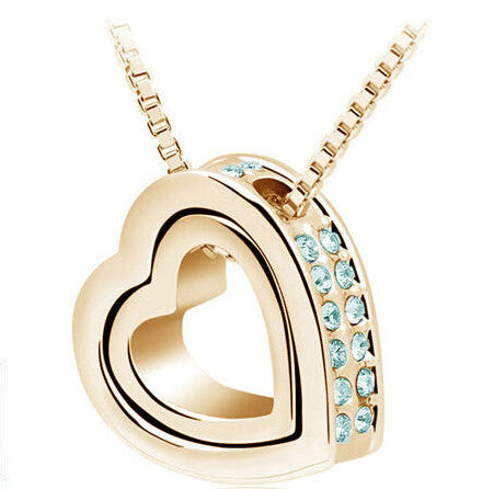 Heart Necklace Women Silver & 18K Gold Plated Jewelry Crystal Necklaces & Pendants Jewellery Valentine's Day And Christmas Gift-Dollar Bargains Online Shopping Australia