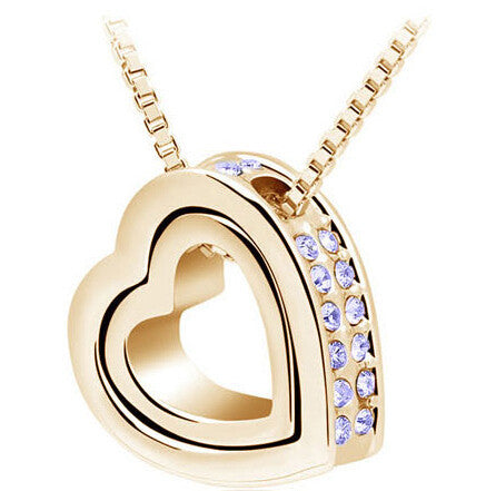 Heart Necklace Women Silver & 18K Gold Plated Jewelry Crystal Necklaces & Pendants Jewellery Valentine's Day And Christmas Gift-Dollar Bargains Online Shopping Australia