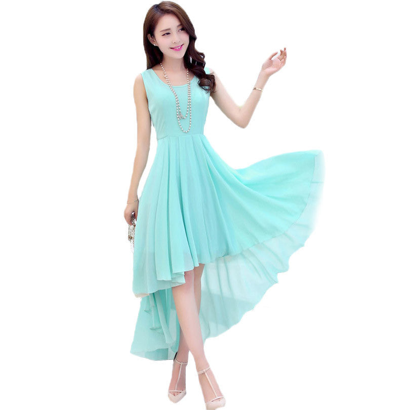 Bohemia Style Women's Asymmetric Sleeveless long Dresses Casual Maxi Dress Vestidos Femininos For Elegant Women longo D56204 - CelebritystyleFashion.com.au online clothing shop australia