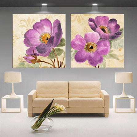 modern 3D white lotus definition pictures canvas Home Decoration living room Wall modular painting Print (no frame)2pcs-Dollar Bargains Online Shopping Australia