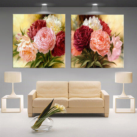 modern 3D white lotus definition pictures canvas Home Decoration living room Wall modular painting Print (no frame)2pcs-Dollar Bargains Online Shopping Australia