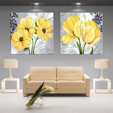 modern 3D white lotus definition pictures canvas Home Decoration living room Wall modular painting Print (no frame)2pcs-Dollar Bargains Online Shopping Australia