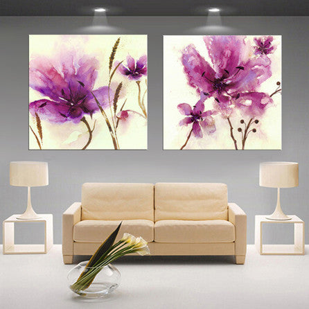 modern 3D white lotus definition pictures canvas Home Decoration living room Wall modular painting Print (no frame)2pcs-Dollar Bargains Online Shopping Australia