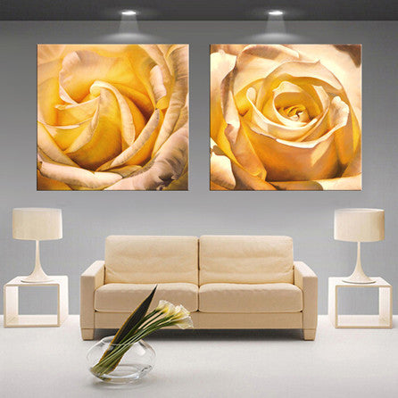 modern 3D white lotus definition pictures canvas Home Decoration living room Wall modular painting Print (no frame)2pcs-Dollar Bargains Online Shopping Australia