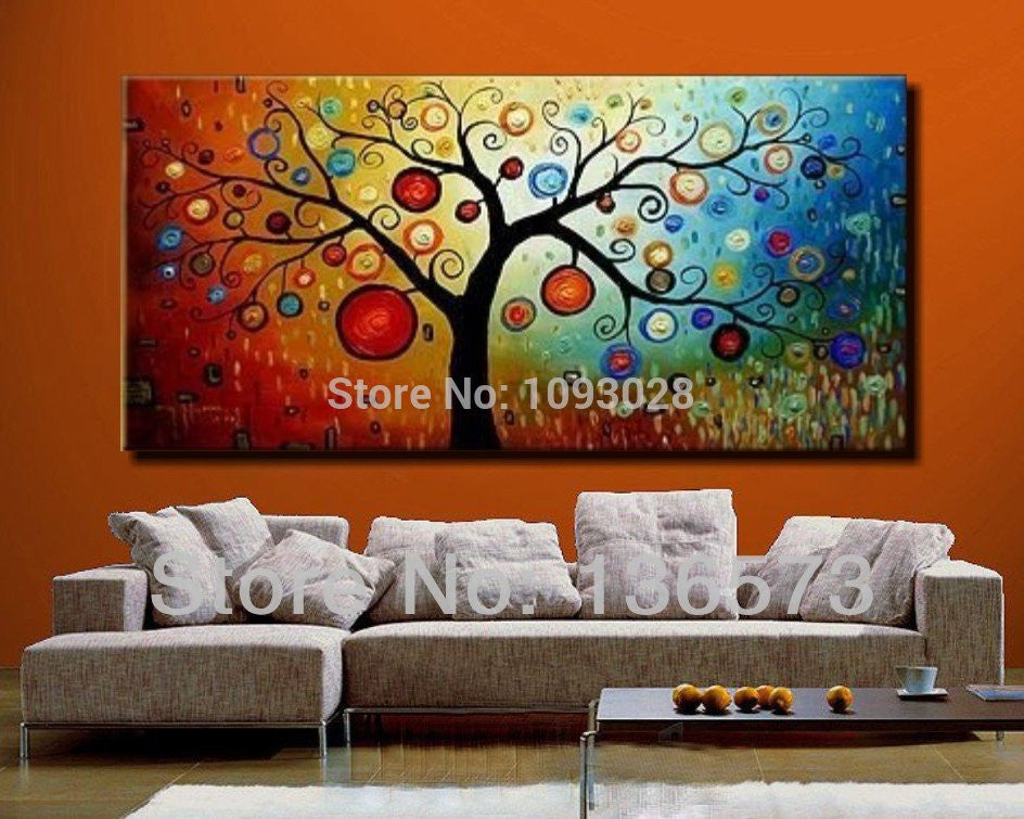 Hand painted modern abstract money tree canvas wall art oil painting on canvas huge home decoration unique gift artwork pictures unframed-Dollar Bargains Online Shopping Australia