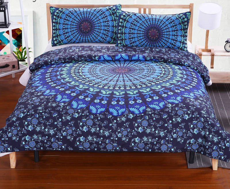 Boho Bedding Set Elephant Tree Black Printed Bohemia Duvet Cover Bedspread Twin Full Queen King Cal-King Factory-Dollar Bargains Online Shopping Australia