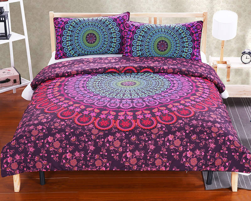 Boho Bedding Set Elephant Tree Black Printed Bohemia Duvet Cover Bedspread Twin Full Queen King Cal-King Factory-Dollar Bargains Online Shopping Australia