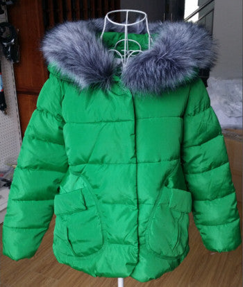 Winter Women Jackets Cotton Full Sleeve Covered button with pocketswomen Hat with Feathers Ultra Light Down Jacket A023-Dollar Bargains Online Shopping Australia