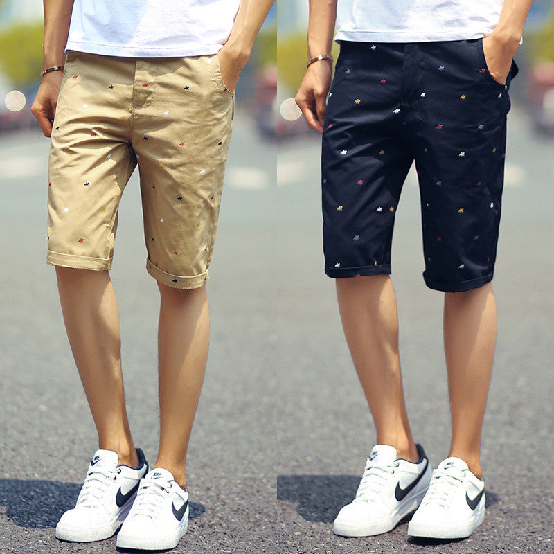 brand mens shorts print casual Men's shorts fashion cotton shorts shorts khaki white green - CelebritystyleFashion.com.au online clothing shop australia