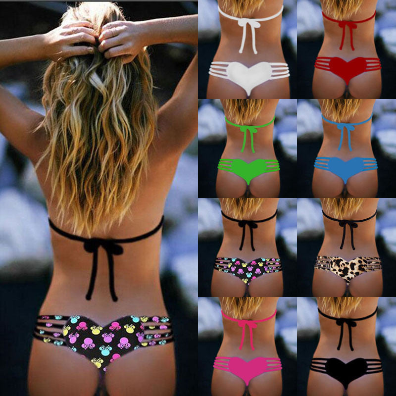 Bikini bottom thong sexy string swimwear bikini swim bottom for women Heart T-Back Beachwear Bikini Bottom Swimwear biquini - CelebritystyleFashion.com.au online clothing shop australia