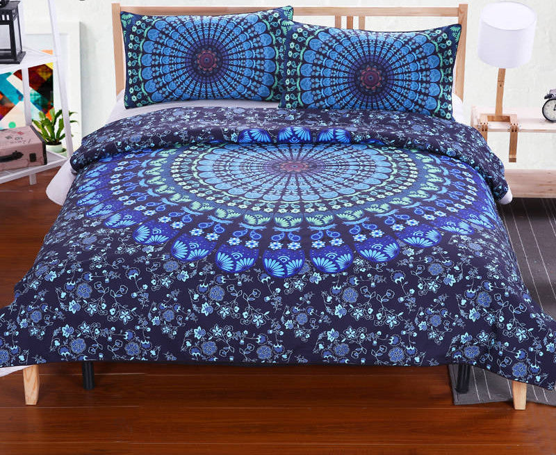Mandala Bedding Set Concealed Bedspread Duvet Cover 2Pcs or 3Pcs Boho Bedlinen Twin Full Queen King Cal-King-Dollar Bargains Online Shopping Australia