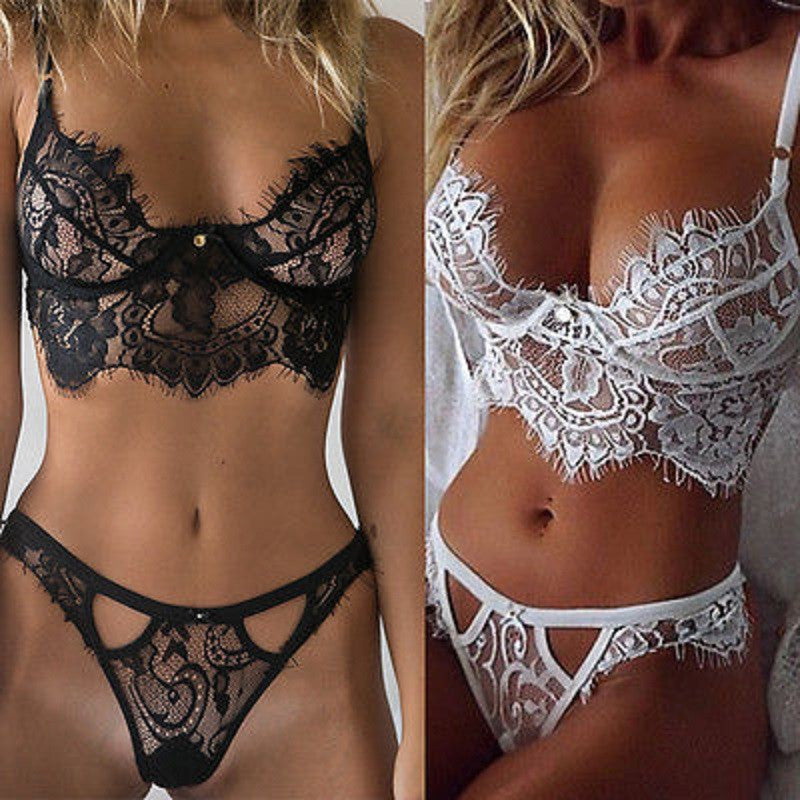 Sexy Lace Floral Mesh Hollow Out Women Bikini Cut Bikinis Retro Swimwear Brazilian Biquinis Strap Bandage Swimsuits-Dollar Bargains Online Shopping Australia