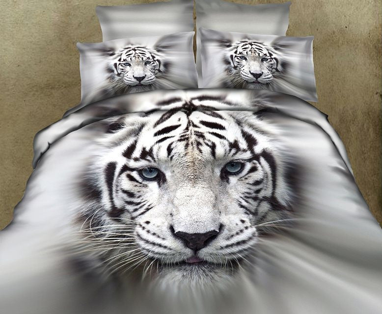 LUXURY 100%cotton 3D animal leopard rose tiger wolf lion bedding bed sheet set bedclothes duvet cover set bedding set-Dollar Bargains Online Shopping Australia