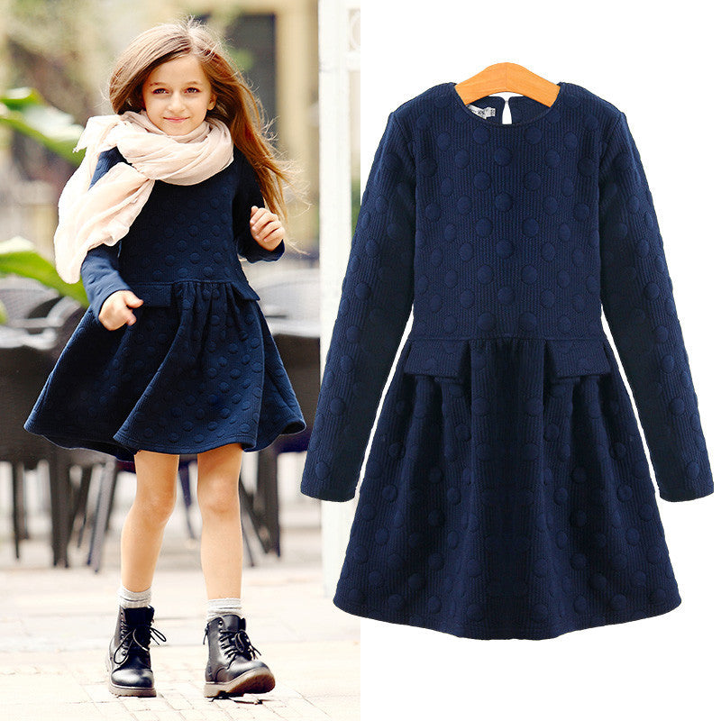 Girls Dresses Thicken Warm Cotton Spring Children's Clothes Kids Dresses Vestidos Elegant Style AuroraBaby - CelebritystyleFashion.com.au online clothing shop australia