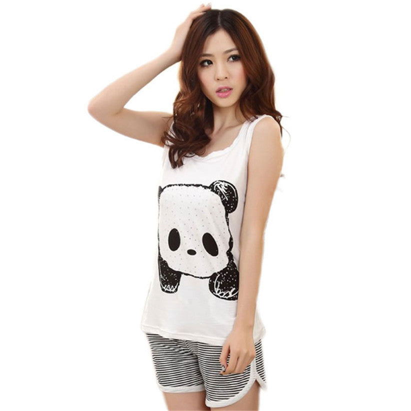 ly Design Fashion Cute Cartoon Vest Summer Pajamas Lady Casual Sleeveless Female Leisure Wear Suits-Dollar Bargains Online Shopping Australia