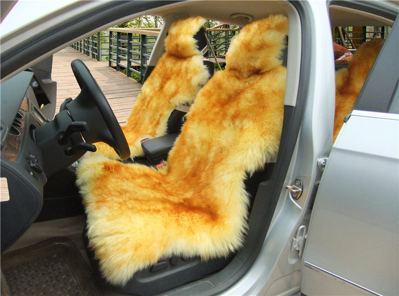 Deluxe Winter Plush Australian Sheepskin Car Seat Cover for One Front Seat Fur Auto Car Cushion Universal Car Cape-Dollar Bargains Online Shopping Australia
