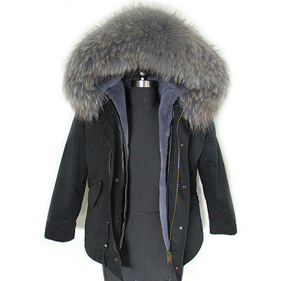 Women Winter Army Green Jacket Coats Thick Parkas Plus Size Real Fur Collar Hooded Outwear-Dollar Bargains Online Shopping Australia