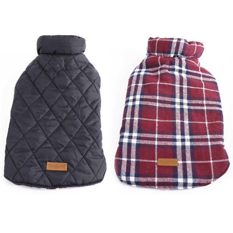 Waterproof Reversible Dog Jacket Designer Warm Plaid Winter Dog Coats Pet Clothes Elastic Small to Large Dog Clothes Winter-Dollar Bargains Online Shopping Australia