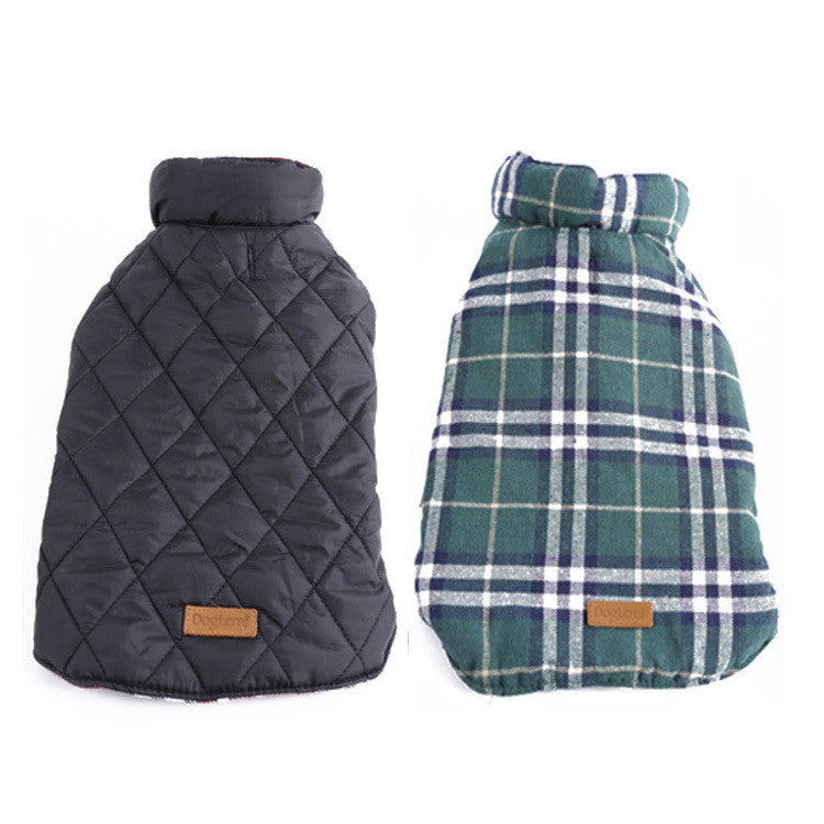 Waterproof Reversible Dog Jacket Designer Warm Plaid Winter Dog Coats Pet Clothes Elastic Small to Large Dog Clothes Winter-Dollar Bargains Online Shopping Australia