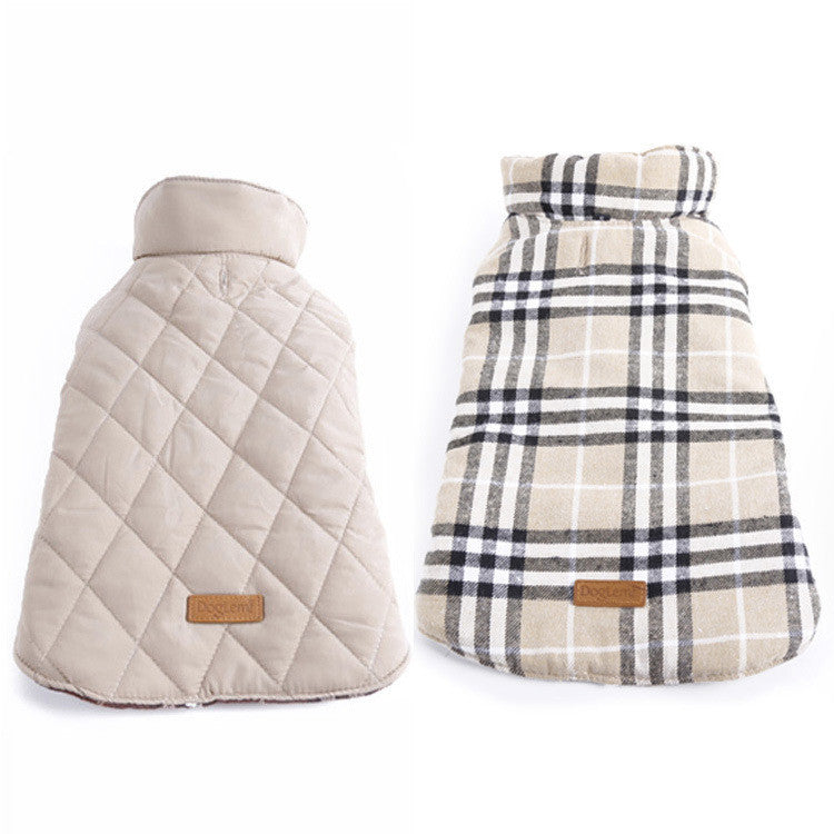 Waterproof Reversible Dog Jacket Designer Warm Plaid Winter Dog Coats Pet Clothes Elastic Small to Large Dog Clothes Winter-Dollar Bargains Online Shopping Australia