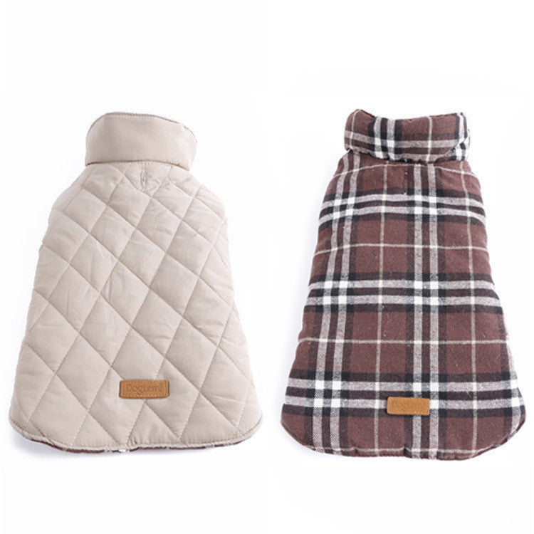 Waterproof Reversible Dog Jacket Designer Warm Plaid Winter Dog Coats Pet Clothes Elastic Small to Large Dog Clothes Winter-Dollar Bargains Online Shopping Australia