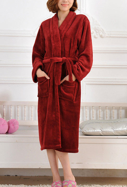 Winter Autumn thick flannel men's women's Bath Robes gentlemen's homewear male sleepwear lounges pajamas pyjamas-Dollar Bargains Online Shopping Australia