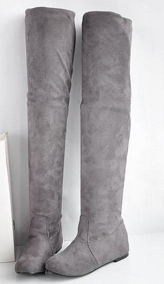 Size 34-43 Women Boots Winter Autumn Fashion Flat Bottom Boots Shoes Over The Knee High Leg Suede Long Boots Brand Designer-Dollar Bargains Online Shopping Australia