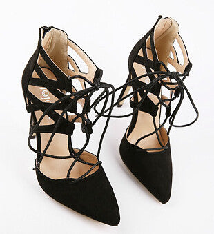 Women Pumps Sexy Pointed Toe High Heels Lace up Heels Pumps Women Shoes Wedding Shoes-Dollar Bargains Online Shopping Australia