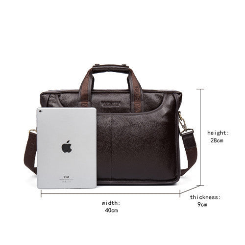 Fashion Genuine Leather Men Bag Famous Brand Shoulder Bag Messenger Bags Causal Handbag Laptop Briefcase Male-Dollar Bargains Online Shopping Australia