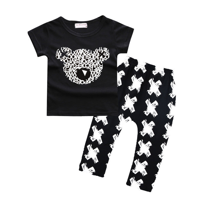 Baby boys t-shirt + long pants 2Pieces baby clothes children tracksuit summer baby girls clothing set roupa infantil menina-Dollar Bargains Online Shopping Australia