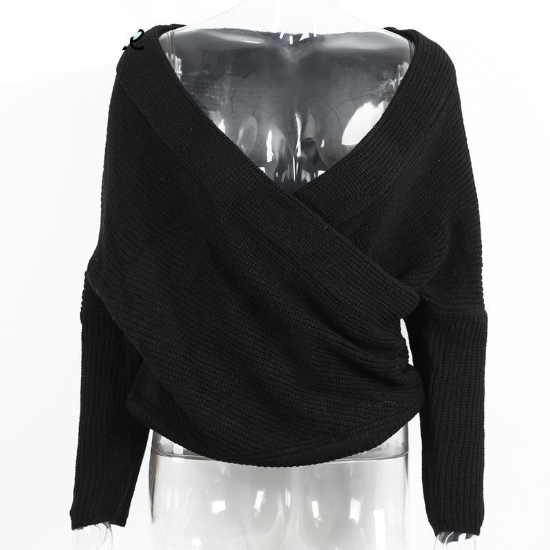 V Neck Sweater Loose Long Top Jumper - CelebritystyleFashion.com.au online clothing shop australia