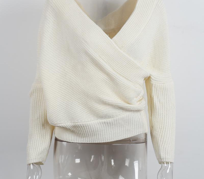 V Neck Sweater Loose Long Top Jumper - CelebritystyleFashion.com.au online clothing shop australia