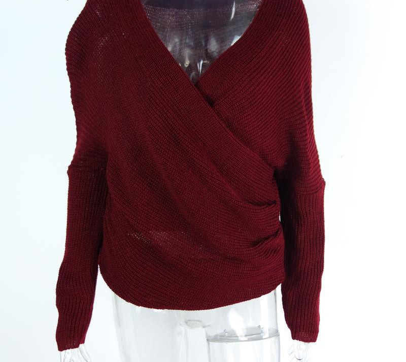 V Neck Sweater Loose Long Top Jumper - CelebritystyleFashion.com.au online clothing shop australia