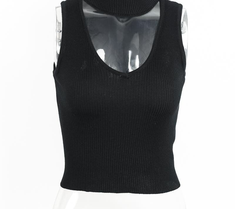 Halter Knitted Sleeveless Tank Top - CelebritystyleFashion.com.au online clothing shop australia