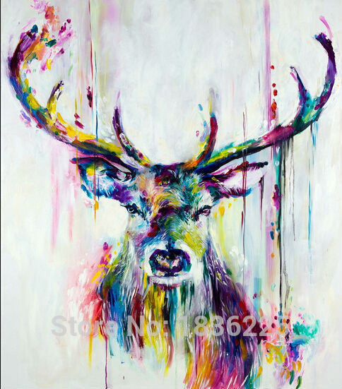 Handmade Items Colorful Abstract Paintings Animals Oil Painting Deer Oil Paintings Wall decor Wallpapers Home Decor Unframed-Dollar Bargains Online Shopping Australia